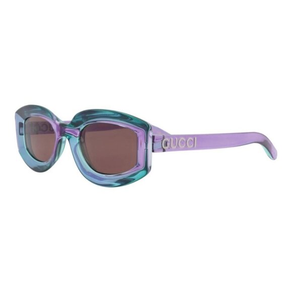 Gucci Womens Cat Eye Violet Violet Brown Fashion Designer Eyewear - Picture 1 of 4